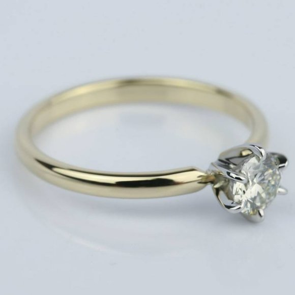 0.40 Ct Comfort Fit Round Diamond Engagement Ring - Picture 3 of 4